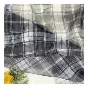 New Design Fashion Fabrics Check Printed Organza Fabric Glossy 100 Polyester Organza Printed Plaid Fabric - 100% Polyester...