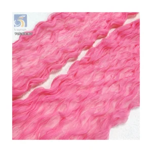 New Fancy Width 45CM Pink Color Polyester Tulle Twist Pleated Tulle Fabric for Veil Dresses - 100% Polyester, 40 gsm, 45 CM...