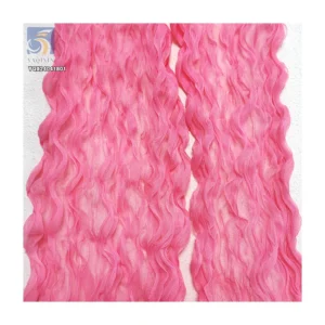 New Fancy Width 45CM Pink Color Polyester Tulle Twist Pleated Tulle Fabric for Veil Dresses - 100% Polyester, 40 gsm, 45 CM...