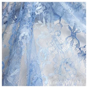 OEM Customized Garment Accessories Lace Mesh Fabric Wedding Eyelash Lace Fabric Black White Fancy Chemical Lace - 100%...