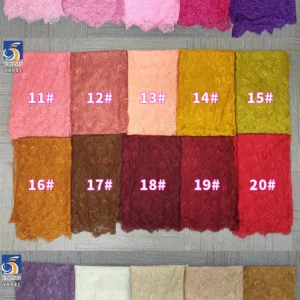 OEM Customized Garment Accessories Lace Mesh Fabric Wedding Eyelash Lace Fabric Black White Fancy Chemical Lace - 100%...