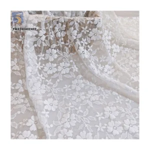 OEM Wholesale Price 90% Nylon 10% Spandex Lace Fabric Black White Floral Stretchy Mesh Lace for Dresses and Underwear - 100%...