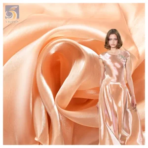 OF001 Wholesale Prices Stock Shiny Liquid Organza Polyester Fabric for Lining by the Yards Organza Fabric - 100% Polyester...