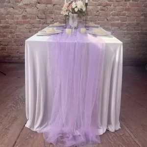 Pearl Tulle Decorative Table Runner Beaded Mesh Cake Dessert Tablecloth Solid Color Aesthetic Background Cloth Wholesale...