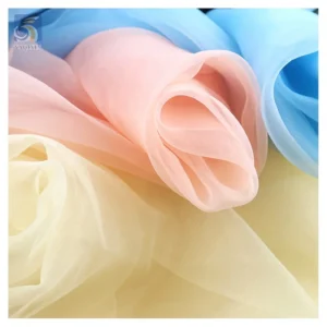 Plain Dyed 100%Polyester Sheer Pure Silk Organza Fabric for Bridal Wedding Dress - 100% Polyester, 30 gsm, 155 CM, Fabric...