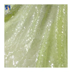 Popular Design Crystal Multi Colors Fabric Embroidery Sequin Fabric Custom-made Sequin Fabric for Fancy Dress - Polyester...