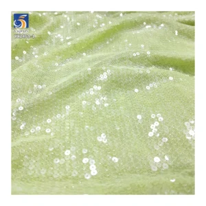 Popular Design Crystal Multi Colors Fabric Embroidery Sequin Fabric Custom-made Sequin Fabric for Fancy Dress - Polyester...