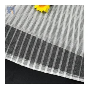 Premium White Wedding Tulle Polyester Spandex Stripe Tulle Mesh Pleated Plisse Stretch Fabric - 100% Polyester, 60 gsm, 150...