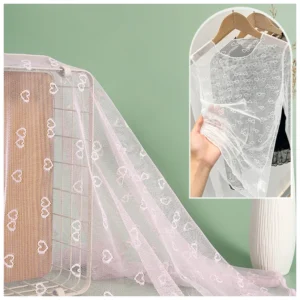 Princess Pink Sheer Sheer Tulle Fabric Blouse Sweetheart Design Mesh Fabric for Clothing - 100% Polyester, 30 gsm, 155 CM...