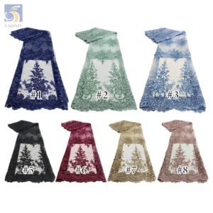 Promotional OEM Good Price Bridal Lace Fabric 5 Yards Embroidery French Lace Fabric With Sequins - 100% Polyester, 级, 152...