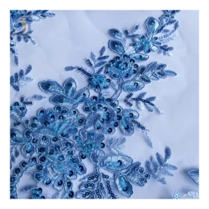 Promotional OEM Good Price Bridal Lace Fabric 5 Yards Embroidery French Lace Fabric With Sequins - 100% Polyester, 级, 152...