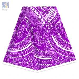Purple Luxury Clothing Dress Fabric African Polyester Samoan Tribal Digital Print Ethnic Fabric by Meter - 100% Polyester...