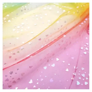 S22 High Quality Fancy Design Good Price Five Tone Gradient Color Sheer Illusion Tulle Fabric for Women Dress - 100%...