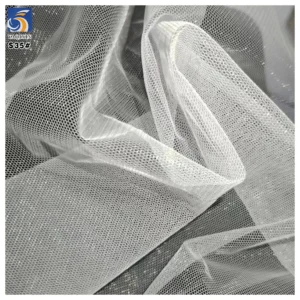 S35 20gsm Transparent Strengthen Plain Knit Polyester Mesh Tulle Fabric White Wedding Veil Bride Fabric Tulle - 100%...