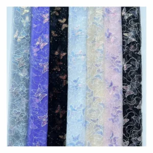 SCX005 Multicolor Gradient Sequins Embroidered Tulle Mesh Lace Fabric Women's Spring Dress Fabric - Polyester, Metallic, 60...