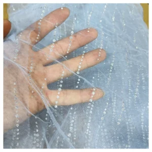 SG17 Custom Bridal Wedding Glitter Tulle Sparkle Glitter Tulle Mesh Fabric - 100% Polyester, 30 gsm, 155 CM, Mesh, Knitted...