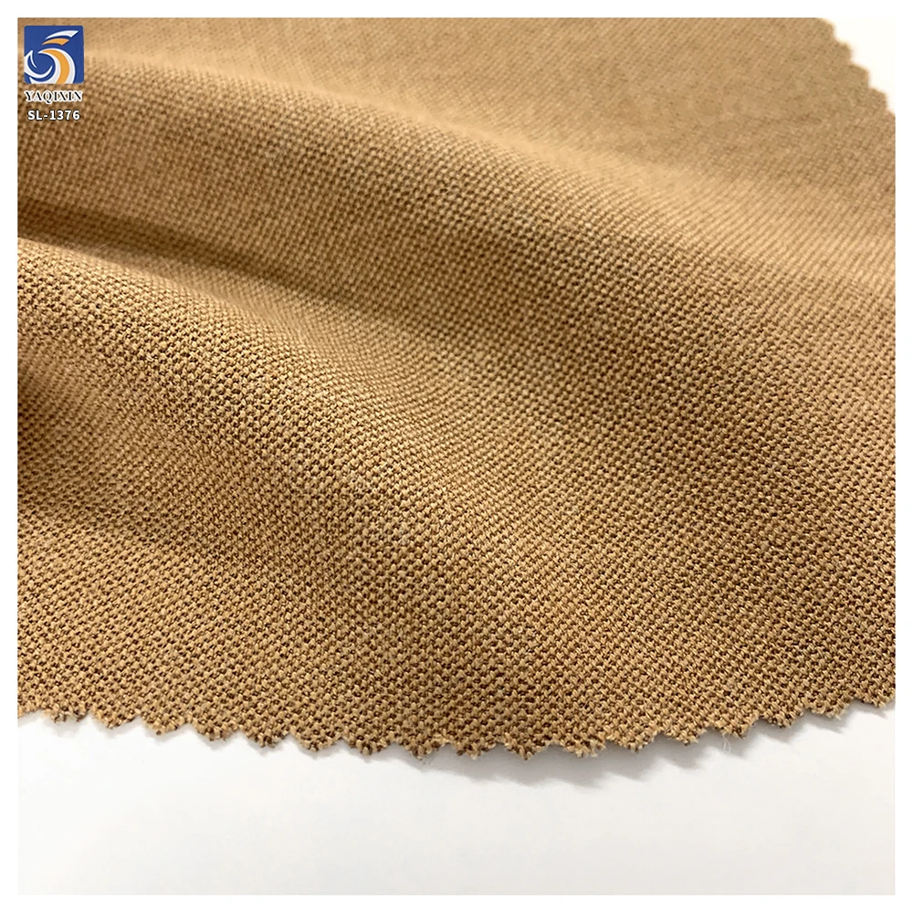 SL-1376 High Quality 280g Textured Thickened TR Cat Eye Polyester Viscose Spandex Stretch Suiting Khaki TR Fabric for Blazer...