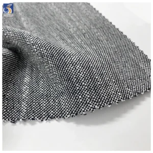 SL-1378 Fashion 320gsm Heavyweight Tweed Poly Linen Spandex Blend Suit Fabric 150cm Textured for Women's Suit Skirt - 100%...