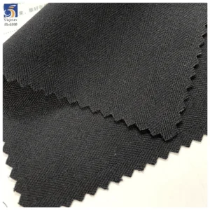 SL-1885 240gsm Black Premium Herringbone Poly Linen Stretch Suiting Fabric Comfort Fit for Men Business Suit OEM - 100%...