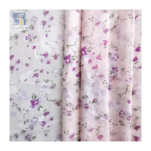 Soft Silky Polyester Chiffon Digital Printed Fabric New Arrival Red Jacquard Floral Fashion Print Skirt Chiffon Fabric...