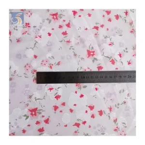 Soft Silky Polyester Chiffon Digital Printed Fabric New Arrival Red Jacquard Floral Fashion Print Skirt Chiffon Fabric...