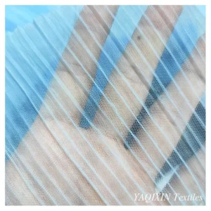 Stocklot Plain Crinkle Crepe Wrinkle 100%Nylon Pleated Fabric Wedding Stretch Net Tulle Mesh Fabric by Yard - 100% Nylon, 50...