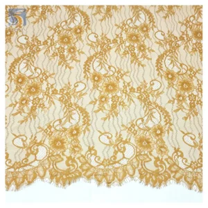 TB-42 China Factory Competitive Price Chantilly Lace Fabric African Multicolor Eyelash Lace Bridal Fabric - 100% Polyester...