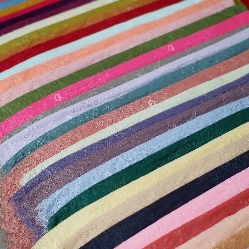 TB-42 China Factory Competitive Price Chantilly Lace Fabric African Multicolor Eyelash Lace Bridal Fabric - 100% Polyester...