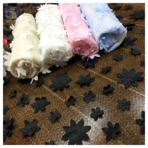 White 3D Small Flowers Embroidery Mesh Wedding Lace Fabric Lolita Clothing Sparkle Glitter Net Tulle Fabric - 100%...