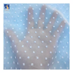 White Swiss Dot Chiffon Fabric for Blouses/Dress/Clothing - 100% Polyester, 90 gsm, 150 CM, Fabric, Knitted - Yaqixin...