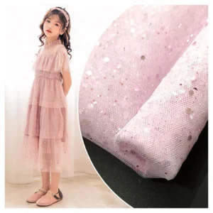 Wholesale 100% Polyester Diamond Mesh Fabric Hard Tulle Sparkly Sequin Fabric - 100% Polyester, 30 gsm, 155 CM, Mesh...