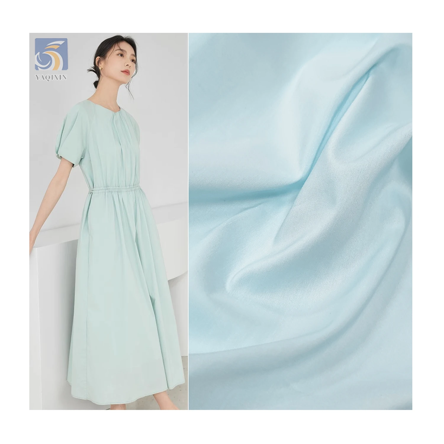 Wholesale A2303 Cotton Fabric 95g 35% Polyester 65% Cotton Poplin Breathable Soft Woven Plain Style From China Factories...