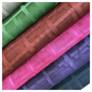 Wholesale Large Check Mesh Knitted Striped Tulle Curtain Decorative Underwear Jacquard Fabric - 100% Nylon, 35 gsm, 57, 58"...