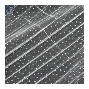Wholesale Prices Polyester Crepe Pleated Tulle Silver Sparkle Glitter Tulle Mesh Fabric for Wedding 5 Yards - 100%...