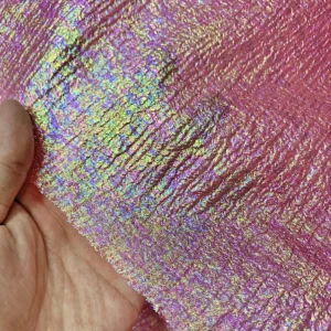 Wholesale Prices Polyester Shiny Sheer Bubble Organza Fabric Roll Metallic Glossy Iridescent Organza Colors Fabric - 100%...