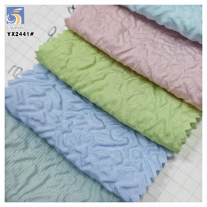 Wholesale Salt Shrink Composite Embossed Jacquard Dress Wrinkle Chiffon Fabric Viscose/Polyester Seersucker Crepe Fabric...