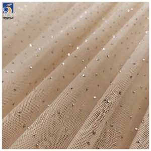 Wholesale Stretch Nude Fabric lightning Mesh Added Diamond Craft Suitable for Underwear Shirts - Spandex, Polyester, 130...