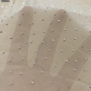 Wholesale Stretch Nude Fabric lightning Mesh Added Diamond Craft Suitable for Underwear Shirts - Spandex, Polyester, 130...