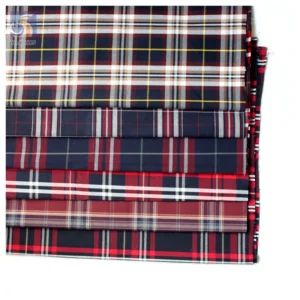 Wholesale Stretch Polyester Checked Fabric for School Uniform Japanese London Design Short Skirt Yarn-Dyed Fabric - 100%...