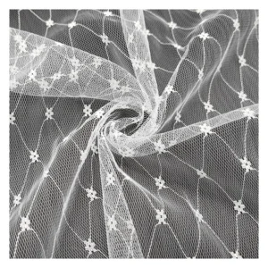 Wholesale White Soft Tulle Mosquito Netting Fabric Polyester Mesh Jacquard Fabric - 100% Polyester, 30 gsm, 160 CM, Tulle...