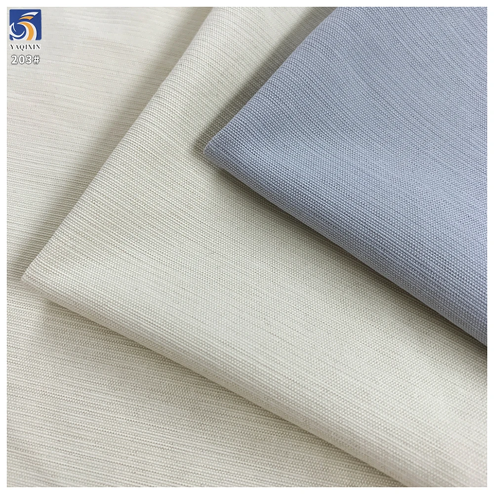 Y-203 290G High Quality Wrinkle Free 100% Polyester Linen Look Slub Canvas Fabric 160cm for Pants and Jackets - 100%...