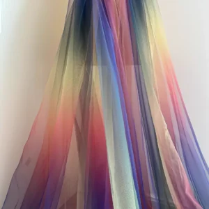 YAQIXIN Supplier Rainbow Print Tulle Net Fabric Textile Raw Material 100 Polyester Mesh Fabric for Clothing Mosquito Nets...