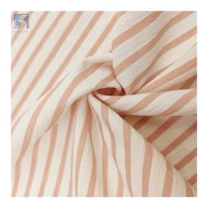 YLD025 High Quality 5mm Width Stretch Stripe Fabric Material Polyester Spandex Yarn Dyed Wrinkle Striped Fabric - Spandex...