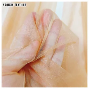 YS-001 Shimmer Mesh Illusion Nylon Tulle Fabric for Wedding Veil Soft Stretch Tulle Fabric Knitted Ivory Custom Lightweight...