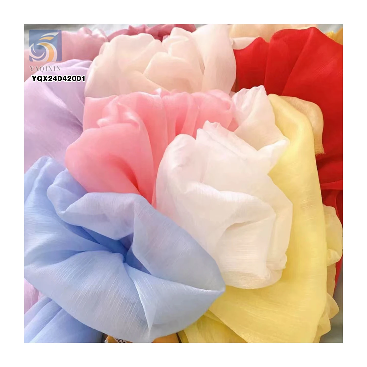 YS-003 Shiny Silk Crinkle Crepe Georgette Chiffon Organza Fabric for Making Dress 50gsm Pure Silk Crinkle Chiffon Fabric...