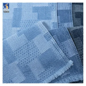 YX100 220g/m² 10oz Camouflage-Style Pattern Washed Denim Fabric Trendy Jacquard Denim Fabric for Blue Jacket and Pants...