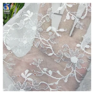 YX1001 50gsm Gold-Thread Peony Flowers Jacquard Mesh Lace Fabric 100% Nylon Lace Jacquard Tulle Chantilly Lace Fabrics...