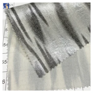 YX1007 105gsm Chiffon Python Pattern Fabric Silver Polyester Hot Stamping Snake Print Fabrics for Bags and Women's Dresses...
