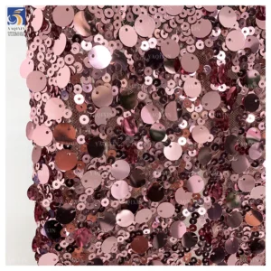 YX1010 140CM 300gsm 10MM+3MM Sequins Mesh Embroidery Fabric Metallic Shiny Sequins Fabrics Textiles for Stage Dresses...
