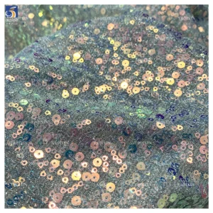 YX1011 150gsm Lightweight Lurex Shiny Sequins Mesh Net Fabrics Holographic Transparent Flash Sequin Fabrics Textiles...